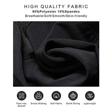 Blooming Jelly Womens High Waisted Running Shorts Athletic Workout Shorts Quick Dry Pants with Zipper Pocket (M,Black)