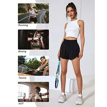 Blooming Jelly Women's High Waisted Athletic Shorts