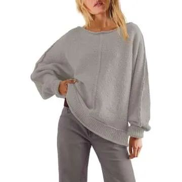 Panadila Women's Oversized Off Shoulder Fuzzy Sweater - Cozy Fashion!
