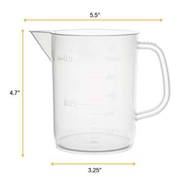 EISCO 500mL Plastic Pitcher - Chemical Resistant Measuring Jug