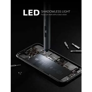 iFu Mini Electric Screwdriver, 42 in 1 Precision Screwdriver Set – Small Cordless Power Screwdriver with LED Light & 37 Magnetic Bits, Repair Tool for Phone Laptop Camera Watch Computer