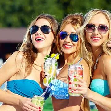 Beer Can Glass with Bamboo Lids and Straw 16 oz Drinking Glasses Can Tumbler Clear Glass Cups Reusable Beer Can Shaped High Borosilicate Glass Great for Smoothies, Tea, Cola, Juice,Soda (4pack)