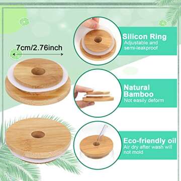 Beer Can Glass with Bamboo Lids and Straw 16 oz Drinking Glasses Can Tumbler Clear Glass Cups Reusable Beer Can Shaped High Borosilicate Glass Great for Smoothies, Tea, Cola, Juice,Soda (4pack)