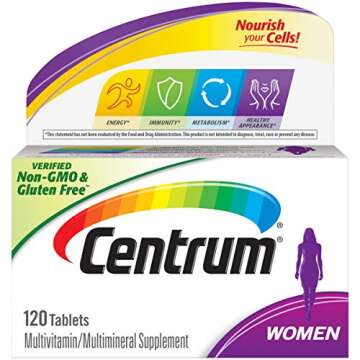 Centrum Multivitamin Tablet for Women, Multivitamin/Multimineral Supplement with Iron, Vitamin D3, B...