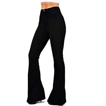 Stylish Women's Bell Bottom High Waist Denim Jeans | EP522