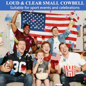 cyrico Cow Bell Set of 15: 3-Inch Red Metal Noise Makers for Cheering