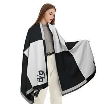 EXTREE Women Scarf Pashmina Shawl Wrap for Evening Dressing Blanket Open Front Poncho Cape