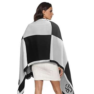 EXTREE Women Scarf Pashmina Shawl Wrap for Evening Dressing Blanket Open Front Poncho Cape