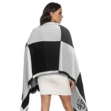 EXTREE Women Scarf Pashmina Shawl Wrap for Evening Dressing Blanket Open Front Poncho Cape