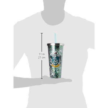 Slytherin Glitter Cup - Harry Potter Tumbler with Straw