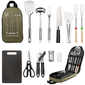 Camping Cookware Set, Kitchen Gear & Utensils for Outdoor Cooking