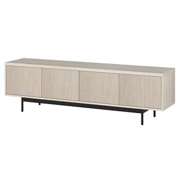 Henn&Hart Whitman TV Stand, 70" Wide, White