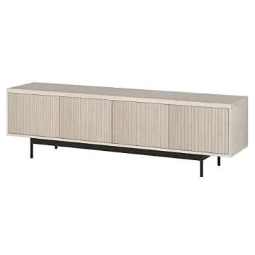 Henn&Hart Whitman TV Stand, 70" Wide, White