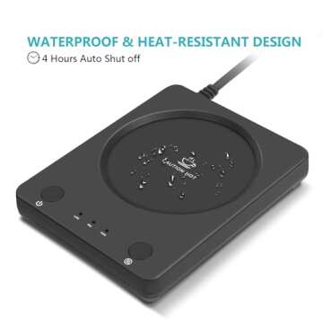 SEALON SLM03 Coffee Mug Warmer for Desk, Electrie Coffee Cup Warmer with 3-Temp Settings, CupWarmer for Desk with Auto Shut Off After 4H Feature for Warming & Heating,Beverage, Milk, Tea