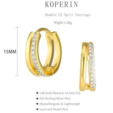 Gorgeous 14K Gold Hypoallergenic Huggie Hoop Earrings