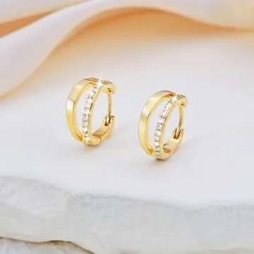 Gorgeous 14K Gold Hypoallergenic Huggie Hoop Earrings