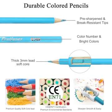 LBW Colored Pencils Oil Pencils Coloring Pencils Drawing Pencils Soft Core Color Pencils Set Ideal for Adult Coloring Books Kids Artists Beginners (120)