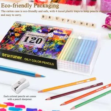 LBW Colored Pencils Oil Pencils Coloring Pencils Drawing Pencils Soft Core Color Pencils Set Ideal for Adult Coloring Books Kids Artists Beginners (120)