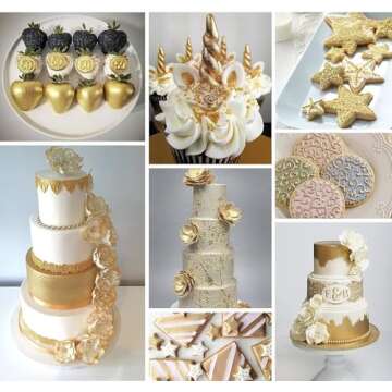 Egyptian Gold Edible Luster Dust | Edible Powder & Dust | Food Grade Luster Dust for Decorating, Fondant, Baking | Polvo Matizador | Cakes, Vegan Paint, & Dust | Sunflower Sugar Art