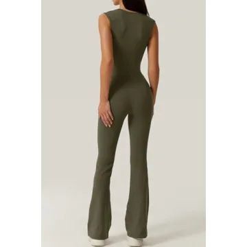 QINSEN Sweetheart Neck Jumpsuit for Women - Dusty Olive