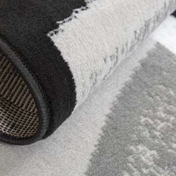 Home Dynamix Lyndhurst Rotana Modern Area Rug, Contemporary Black/Gray 1'9"x7'2"