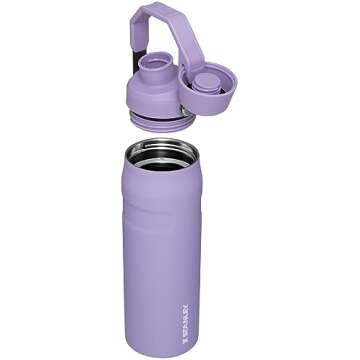 Stanley IceFlow Fast Flow Water Bottle 24 OZ | Angled Spout Lid | Lightweight & Leakproof for Travel & Gym | Insulated Stainless Steel | BPA-Free | Lavender