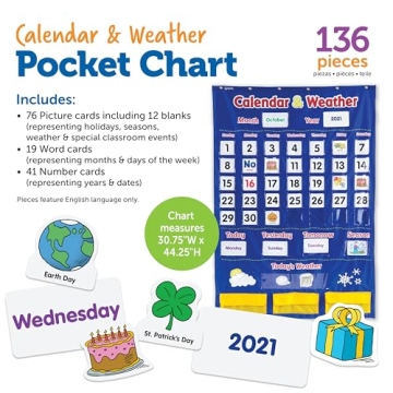 Learning Resources Calendar & Weather Pocket Chart for Kids