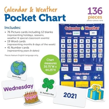 Learning Resources Calendar & Weather Pocket Chart for Kids