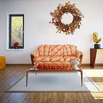 WreathDream 20 inch Artificial Fall Wreath Autumn Eucalyptus Wreath with Multicolor Eucalyptus Leaves,Berry,Dry Vine Branches for Front Door Indoor Outdoor Home Farmhouse Thanksgiving Decor