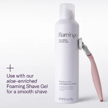 Flamingo Women's Razor with 4 Blade Refills and Shower Holder