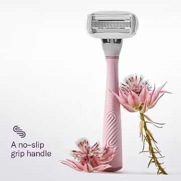 Flamingo Women's Razor with 4 Blade Refills and Shower Holder