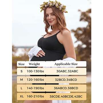 HOFISH Support Nursing Tank Tops for Breastfeeding, Comfort Stretch Maternity Camisoles with Built in Bra BlackWhiteGrey S