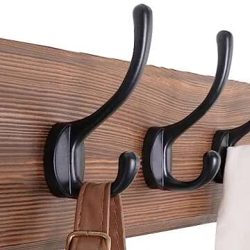 SKOLOO Rustic Wall Mounted Coat Rack with 10 Hooks