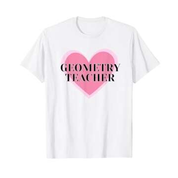 Geometry Math Teacher - Hearts T-Shirt