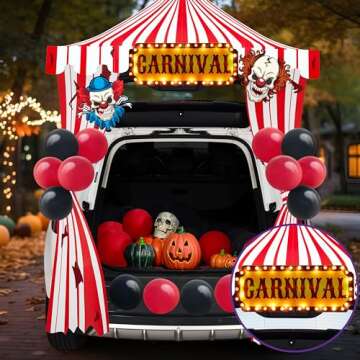 JOYIN Trunk Or Treat Car Decorations Kit for SUV Halloween Decorations Outdoor Circus Carnival Clown...