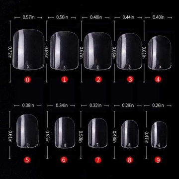 500pcs Short Square Acrylic Fake Nails - 10 Sizes