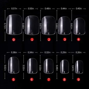 500pcs Short Square Acrylic Fake Nails - 10 Sizes