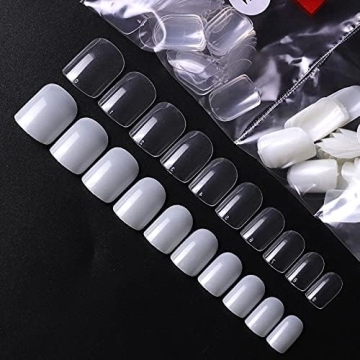 500pcs Short Square Acrylic Fake Nails - 10 Sizes