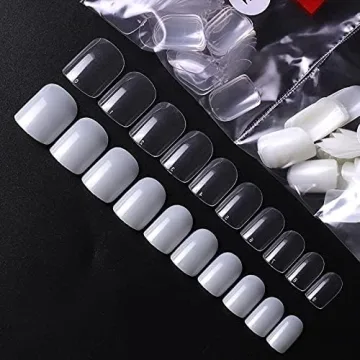 500pcs Short Square Acrylic Fake Nails - 10 Sizes