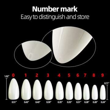 500Pcs Medium Almond Fake Nail Tips Full Cover Clear Acrylic Nails Press on Nails for DIY Nail Art, ...