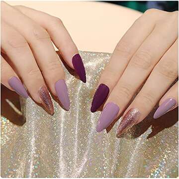 500Pcs Medium Almond Fake Nail Tips Full Cover Clear Acrylic Nails Press on Nails for DIY Nail Art, 10 Sizes (Natural)