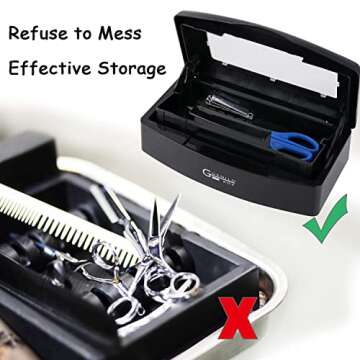 Gusnilo nail art tools sterilizer box for nail tools, tweezers, hair salon, spa and trimmer manicure equipment (1 piece, black)