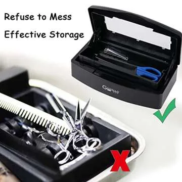 Gusnilo nail art tools sterilizer box for nail tools, tweezers, hair salon, spa and trimmer manicure equipment (1 piece, black)