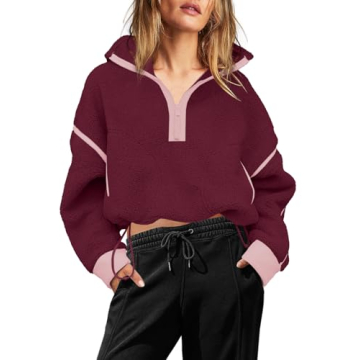 Yanekop Women’s Fuzzy Fleece Pullover - Cozy & Stylish
