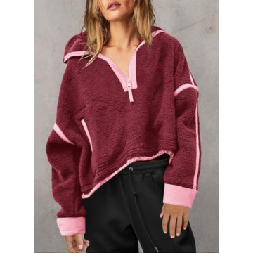 Yanekop Women’s Fuzzy Fleece Pullover - Cozy & Stylish