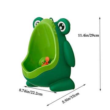 Frog Pee Training,Cute Potty Training Urinal for Boys with Funny Aiming Target,Green Urinals for Toddler Boy