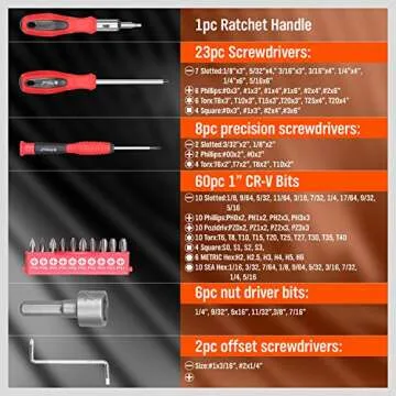 HORUSDY 102-Piece Magnetic Screwdriver Set Gift for Men