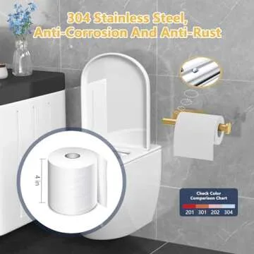 WYSE Self Adhesive Toilet Paper Holder,Brass Gold, Stick on Tissue Paper Holder for Bathroom,Wall Mo...