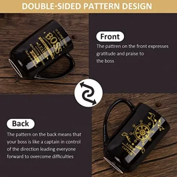 Stylish 18 Oz Black Boss Mug - Perfect Gift for Leaders