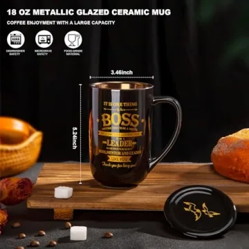 Stylish 18 Oz Black Boss Mug - Perfect Gift for Leaders